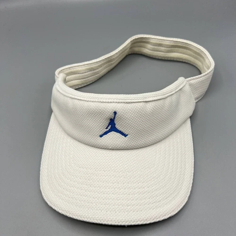 Air Jordan Visor Hat Men White Medium-Large Jumpman Stretch Fitted Golf‎ M-L